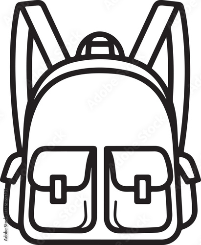 Backpack icon with two front pockets rucksack travel