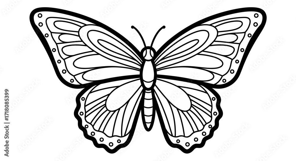 Obraz premium Delicate Butterfly with Detailed Wings on an Isolated White Background