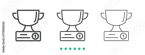 Trophy icon. Thin line icon vector