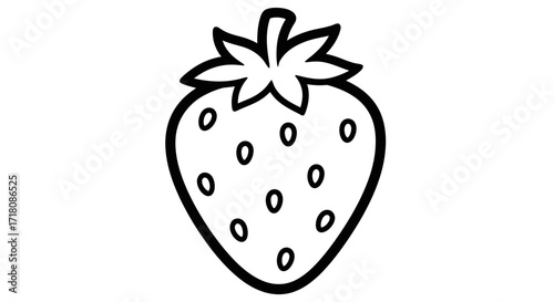 Fresh and ripe strawberry fruit with seeds, isolated white background.