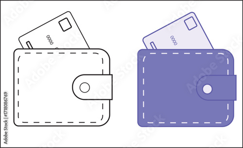 Wallet icon set
