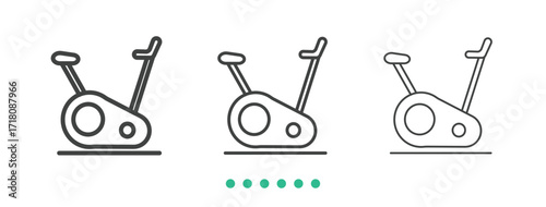 Exercise bike icon. Thin line icon vector
