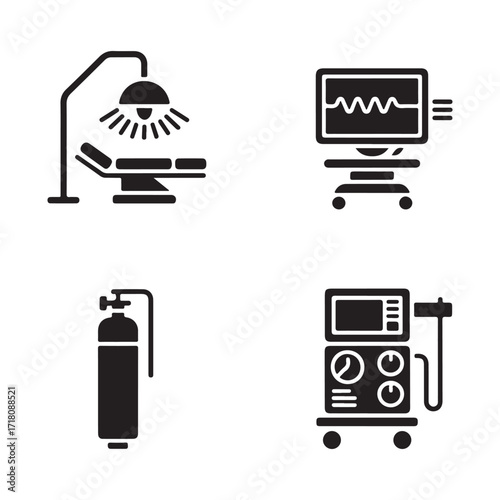 Medical Monitoring Devices Vector Illustration