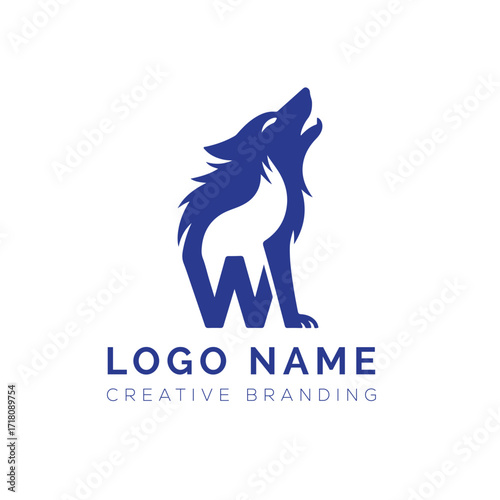 Letter W wolf logo