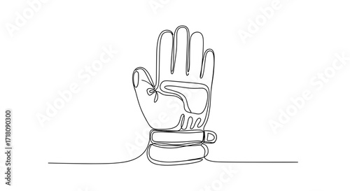 Hand drawn outline of a hand connected to a wrist with a line  