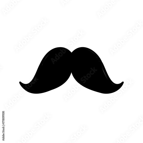 A classic black handlebar mustache, perfect for Movember or any costume party