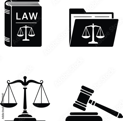 Iconic Legal Symbolism A Compelling Illustration of Justice and Law Featuring Classic Imagery Related to the Courtroom and Legal Matters