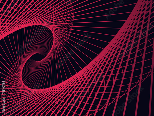 Wallpaper Mural Dynamic spiral abstract lines with glowing neon effect on a dark background. Perfect for modern design, technology, digital art, and futuristic creative projects. Torontodigital.ca