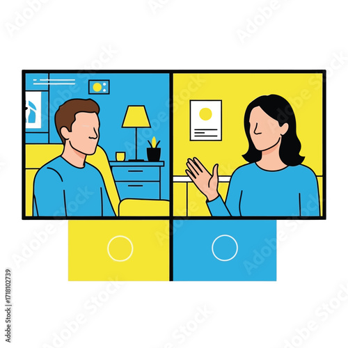 Vector illustration of person in counseling session with therapist in a comfortable office setting professional mental health support concept