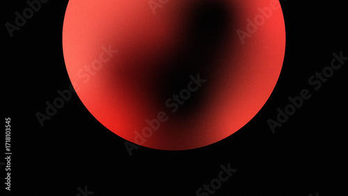 Wallpaper Mural Minimalist glowing red sphere with soft shadow on a black background. Perfect for futuristic design, digital art, technology themes, and modern creative visual projects. Torontodigital.ca