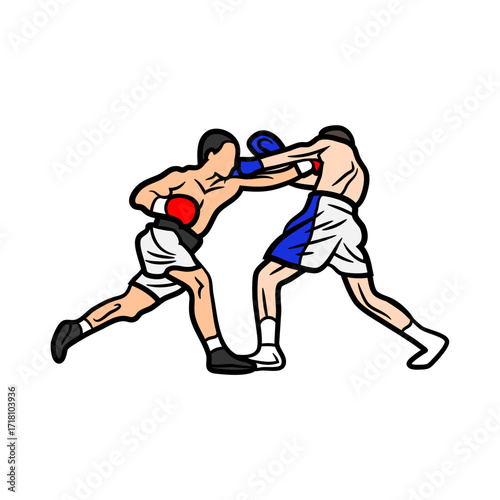 vector illustration of a boxer in action