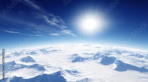 A bright gaseous phenomenon spans the sky with the sun casting brilliant light, creating warmth and hope.