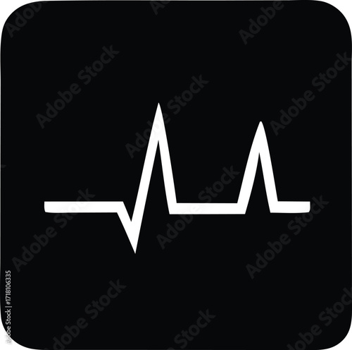 Simple electrocardiogram ecg heart rate line graphic representing medical health vitality and life rhythm data monitoring