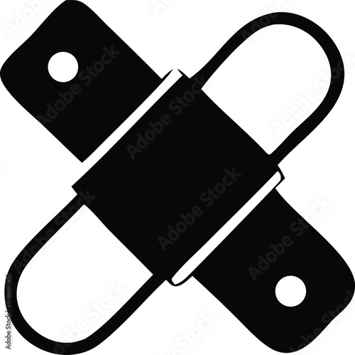 Iconic band-aid cross shape simple medical first aid wound care adhesive strip symbol silhouette