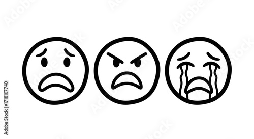 Negative Emotion Icons Set