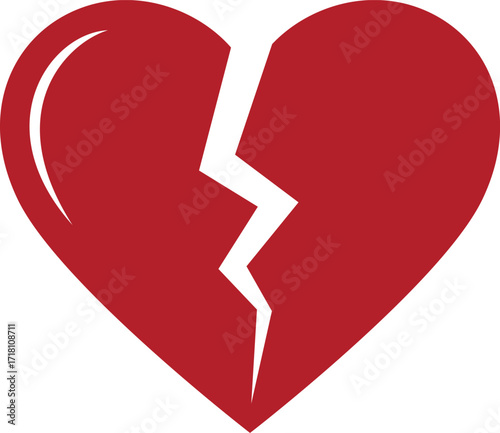 Broken Heart Symbol of heartbreak, loss, and emotional pain.