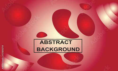 Abstract red shapes fluid flow gradient background vector
