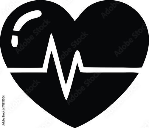 Dynamic heartbeat ekg waveform icon symbolizing health cardiology medical science and life vitality abstract design