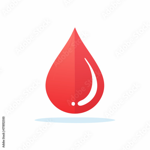 Red drop icon, blood donation symbol.