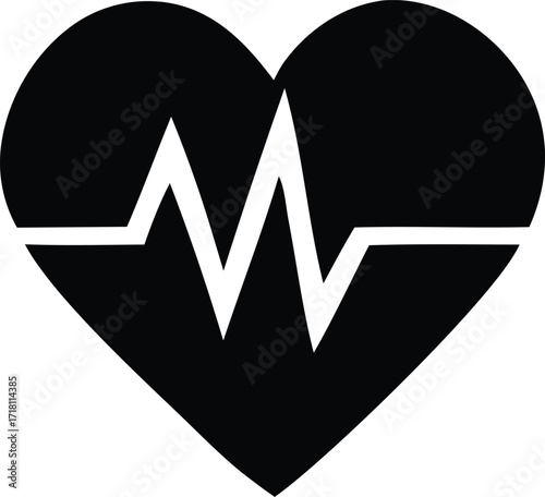 Abstract heartbeat line icon symbolizing health vitality and medical care
