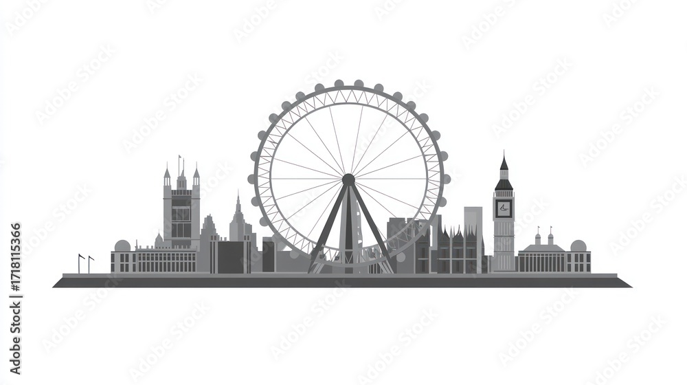 Naklejka premium London skyline illustration