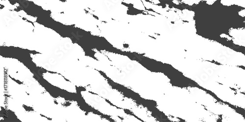 Grunge world map on a black and white textured background with a paint splash border