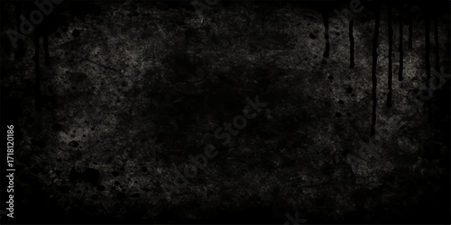 Textured grunge wall background, a dark and aged vintage surface with a gray and black concrete pattern