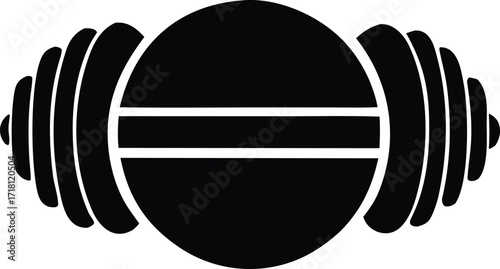 Iconic dumbbell silhouette symbolizing strength fitness health gym workout training weightlifting exercise equipment