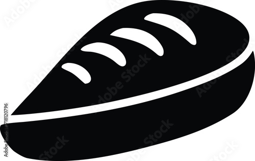Simple silhouette of a mussel shell with clean lines ready for culinary or decorative use