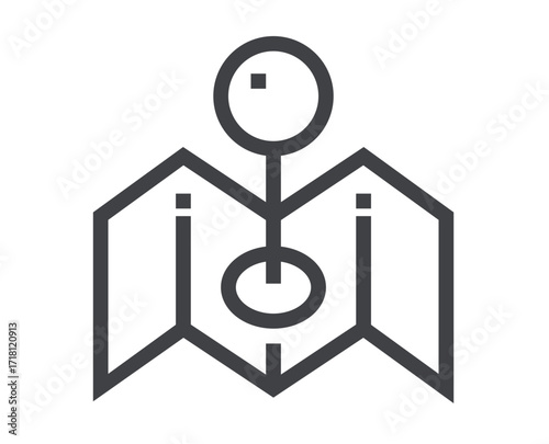 Navigation map icon concept. Vector design graphic illustration
