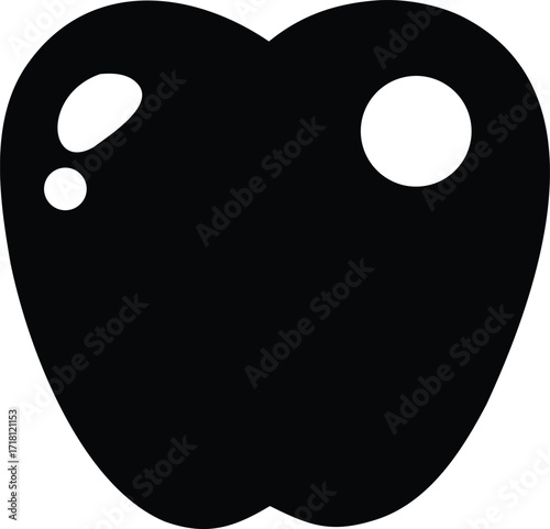 Simple black silhouette of a bell pepper food icon representing healthy eating and cooking ingredients for digital projects