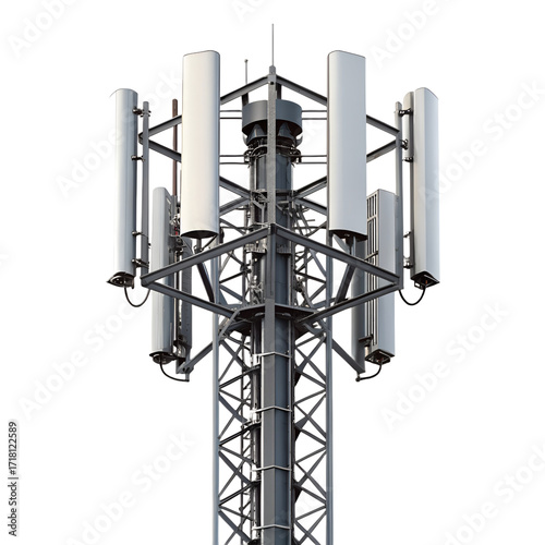 Cell tower isolated on transparent background