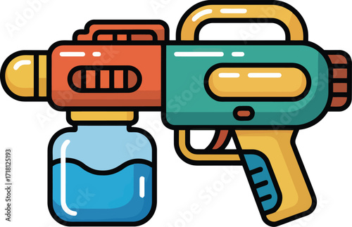 Colorful Water Gun Summer Toy Vector Illustration