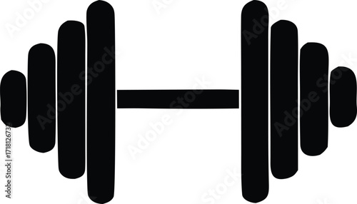 Classic dumbbell silhouette for fitness workouts and gym motivation powerlifting strength training equipment symbol