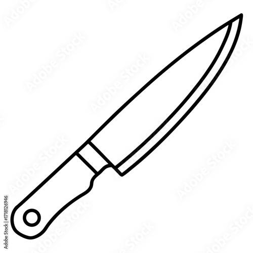Simple continuous line drawing of a kitchen fork  