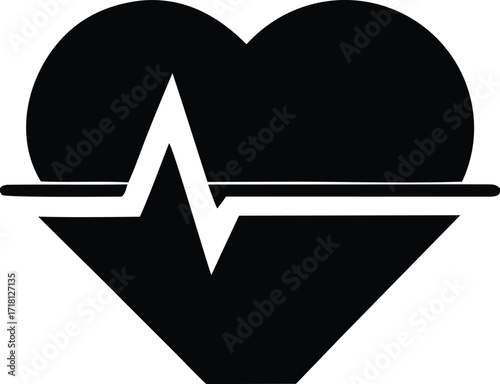 Iconic heartbeat pulse line graphic symbolizing health life vitality medical care and cardiology fitness