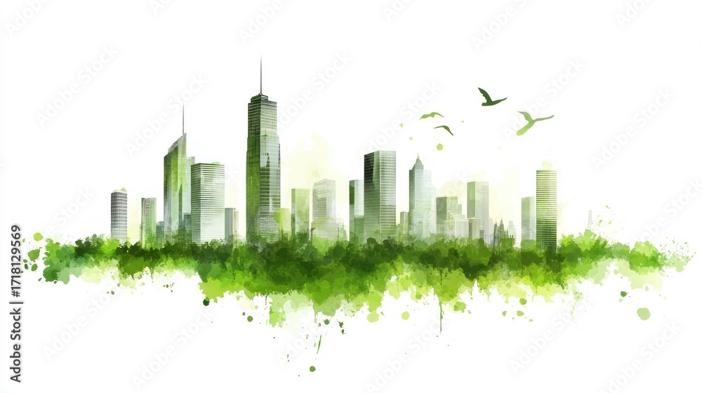 Fototapeta premium Eco friendly cityscape