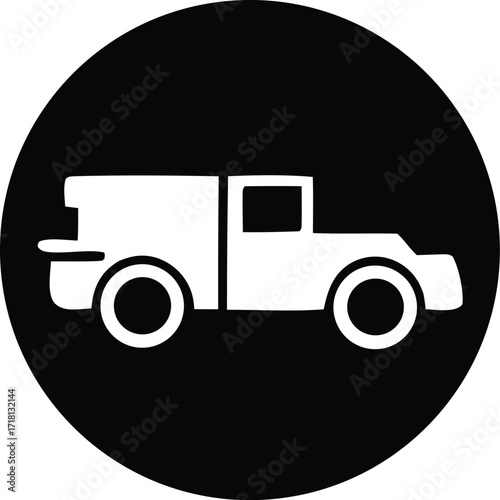 Classic vintage truck silhouette graphic emblem iconic automotive symbol simple clean design for transportation themes