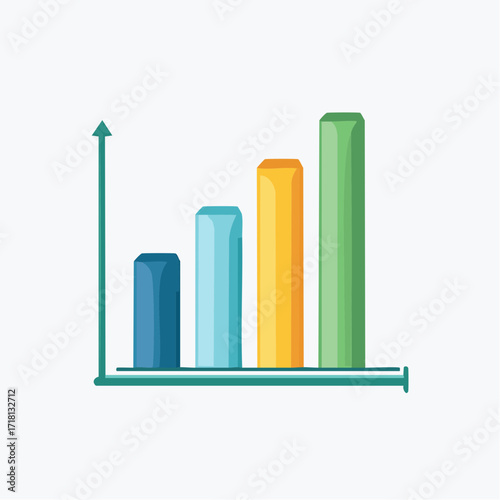 A simple bar chart showing an upward trend with four bars of increasing height.