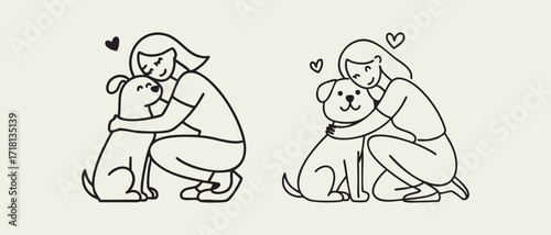 Cute dog set and sizes against a plain background showcasing diversity in dog breeds