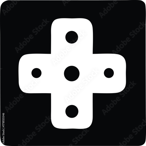 Retro game controller d-pad icon a classic digital navigation symbol for gaming interface and symbolism