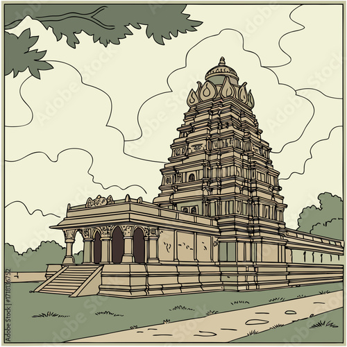 Majestic Indian Temple Architecture Ancient Stone Design majestic indian temple