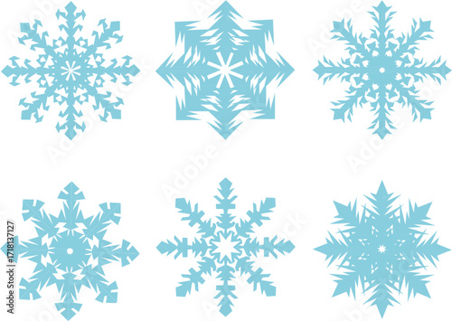 Snowflake Vector Illustration. Suitable for winter designs, Christmas and New Year cards, holiday decorations, patterns, and seasonal backgrounds. The modern design is suitable for print and digital p