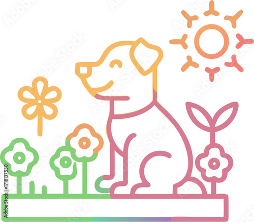 Fish in pond, Dog in garden, Frog on leaf, Chicken coop, Garden cat silhouette, Robin bird, Squirrel, Hedgehog, Snail, Dragonfly, Butterfly, Honeybee Ladybug, Earthworm, 