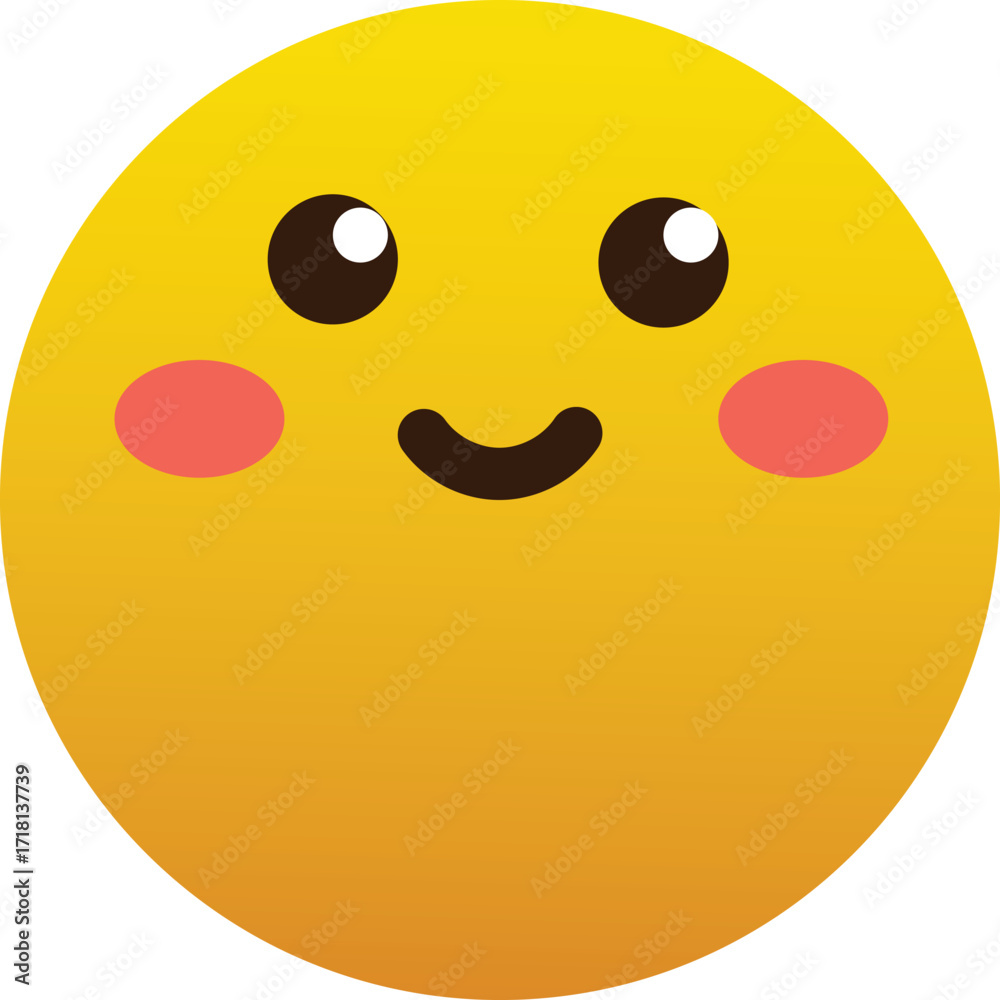 Fototapeta premium Vector illustration of a happy smiling face. Happiness emoticon.