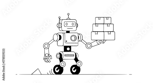 blue robot with a book