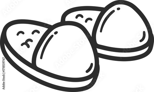 vector illustration of winter slippers