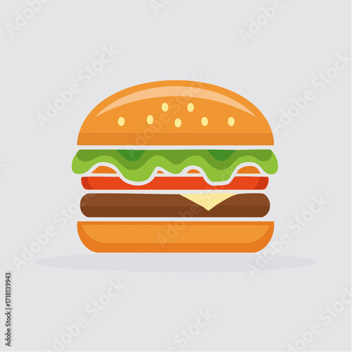 A simple cartoon drawing of a hamburger.