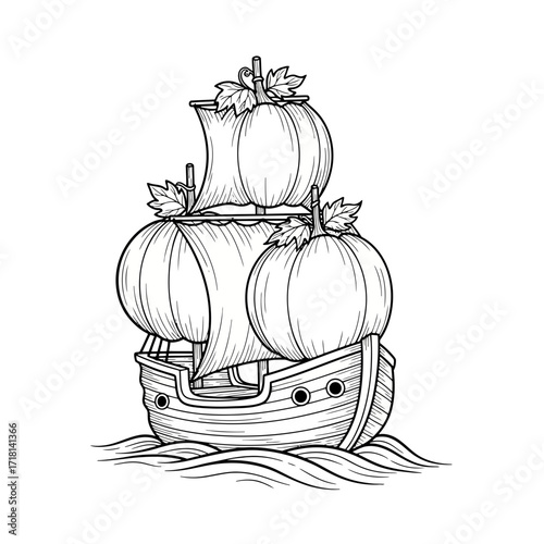 pirate ship vector illustration