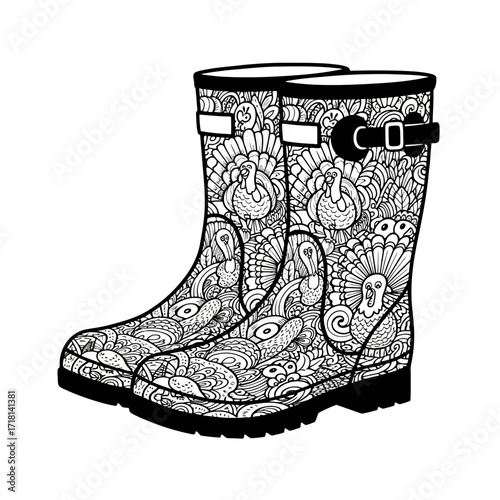 vector illustration of boots